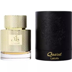 Cross-border hot selling lattafa Qaa'Ed Perfume cedar agarwood leather black 100ml Dubai perfume