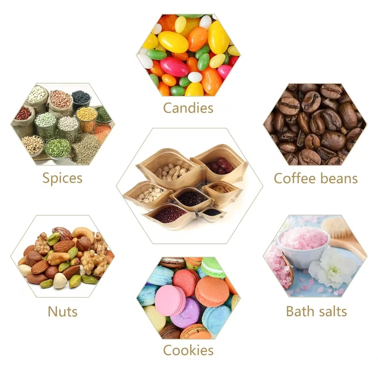 Stand-Up Reusable Sealable Zipper Food Storage Bags with Matte Windows for Product Packaging (Customization available)