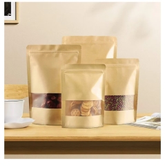 Stand-Up Reusable Sealable Zipper Food Storage Bags with Matte Windows for Product Packaging (Customization available)
