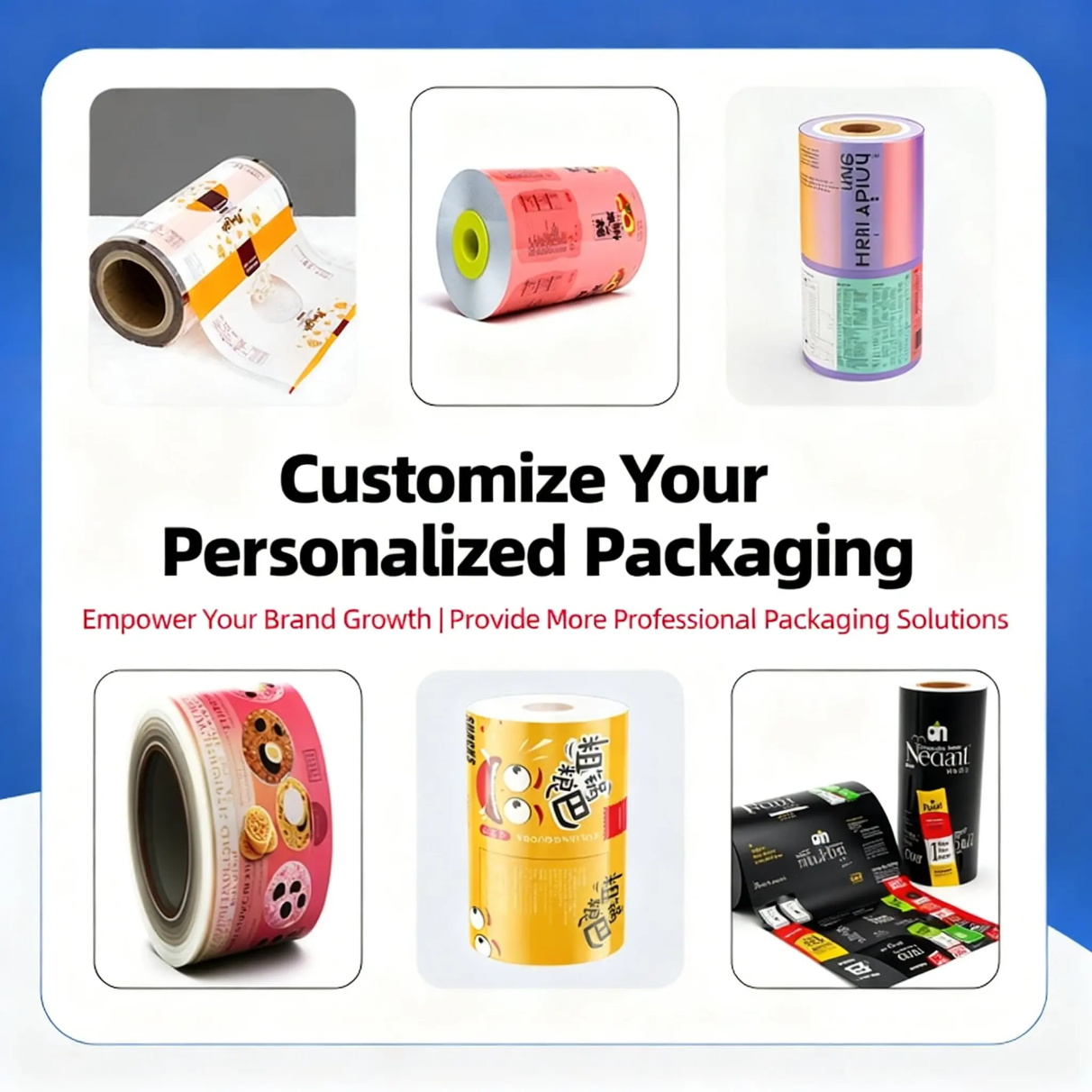 Custom Printed Colorful Food Packaging Film Bags for Coffee, Chocolate Bar and Candy Bar Wrapping Films (Customization available)
