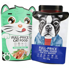 Custom Printed Pet Food Bag Aluminum Foil Stand Up Pouch for Dog Cat Food Packaging