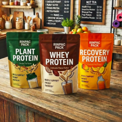 Custom Kraft Paper Bags | Private Label Kraft Paper Packaging | Moisture-Proof Reusable Kraft Paper Stand-Up Pouches
