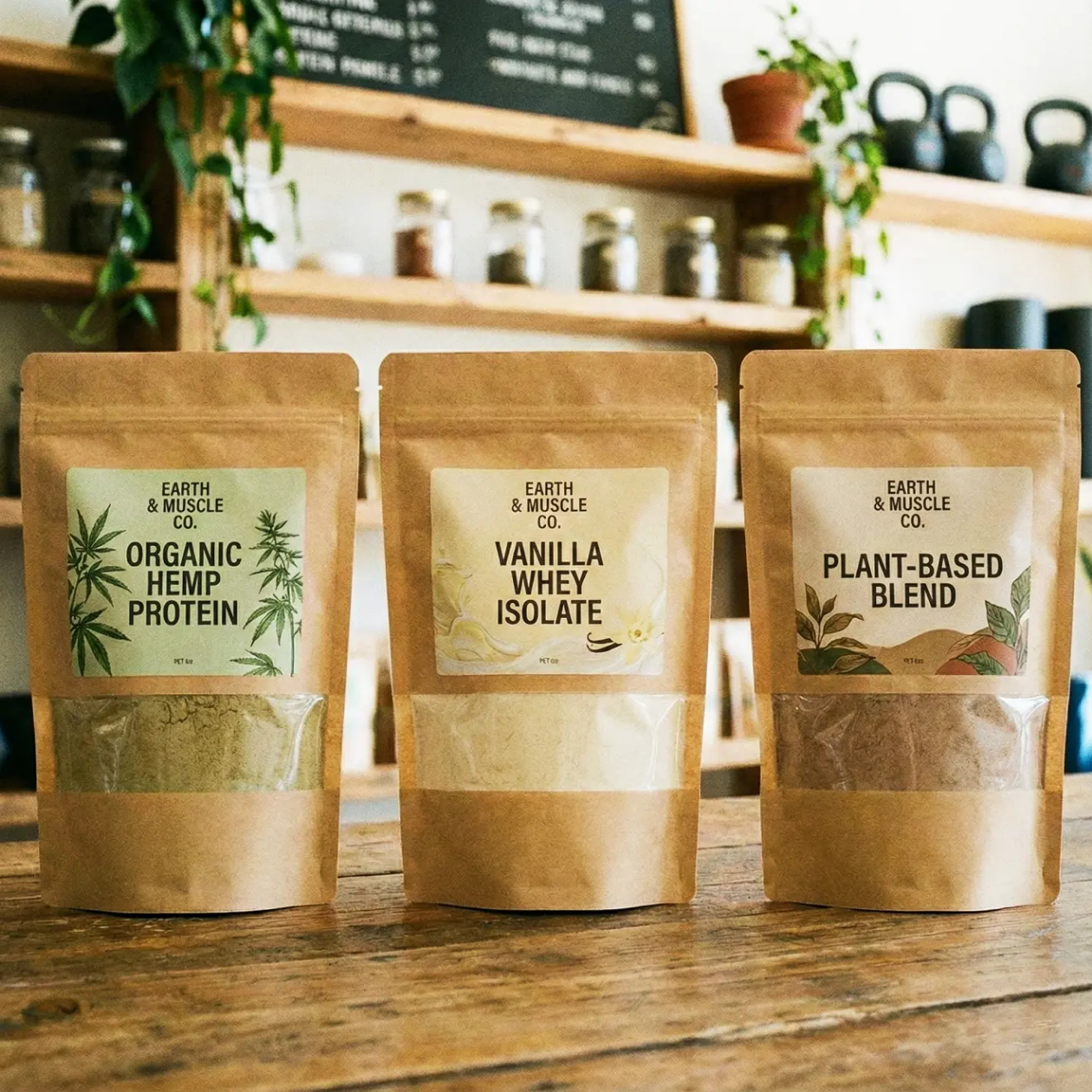 Custom Kraft Paper Bags | Private Label Kraft Paper Packaging | Moisture-Proof Reusable Kraft Paper Stand-Up Pouches
