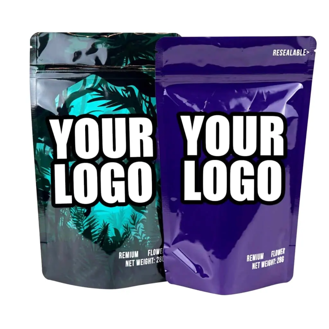 Factory Custom Aluminum Foil Zipper Lock Plastic Food Bags | Custom Logo Food Grade Stand-Up Pouches | Polyester Film Bags