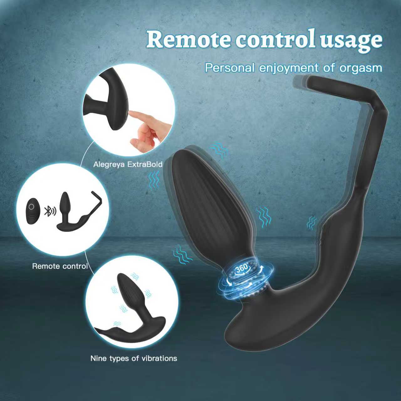 Rotating prostate massager for solo use