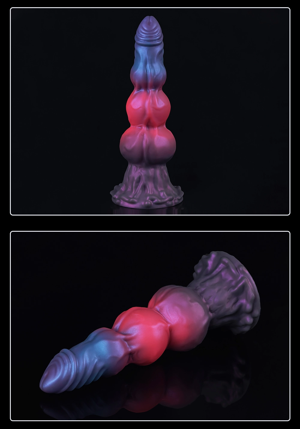 Colorful Luminous Dog Series liquid silicone dildo, additional gallery view