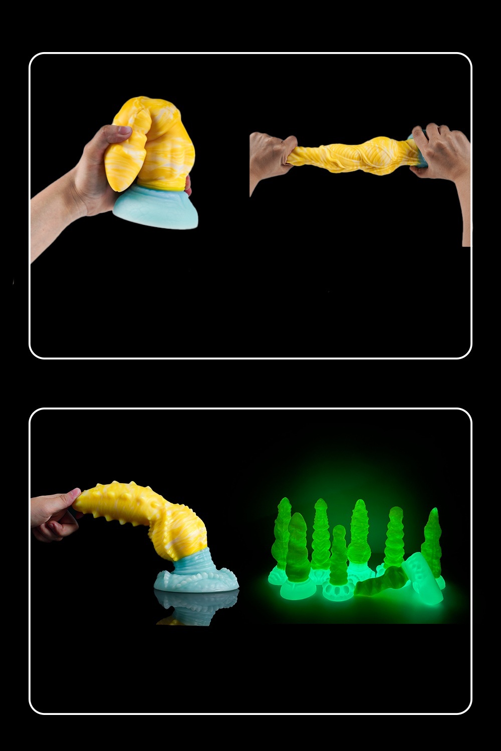 Universal for both men and women Liquid silicone Colorful Luminous Series Yellow