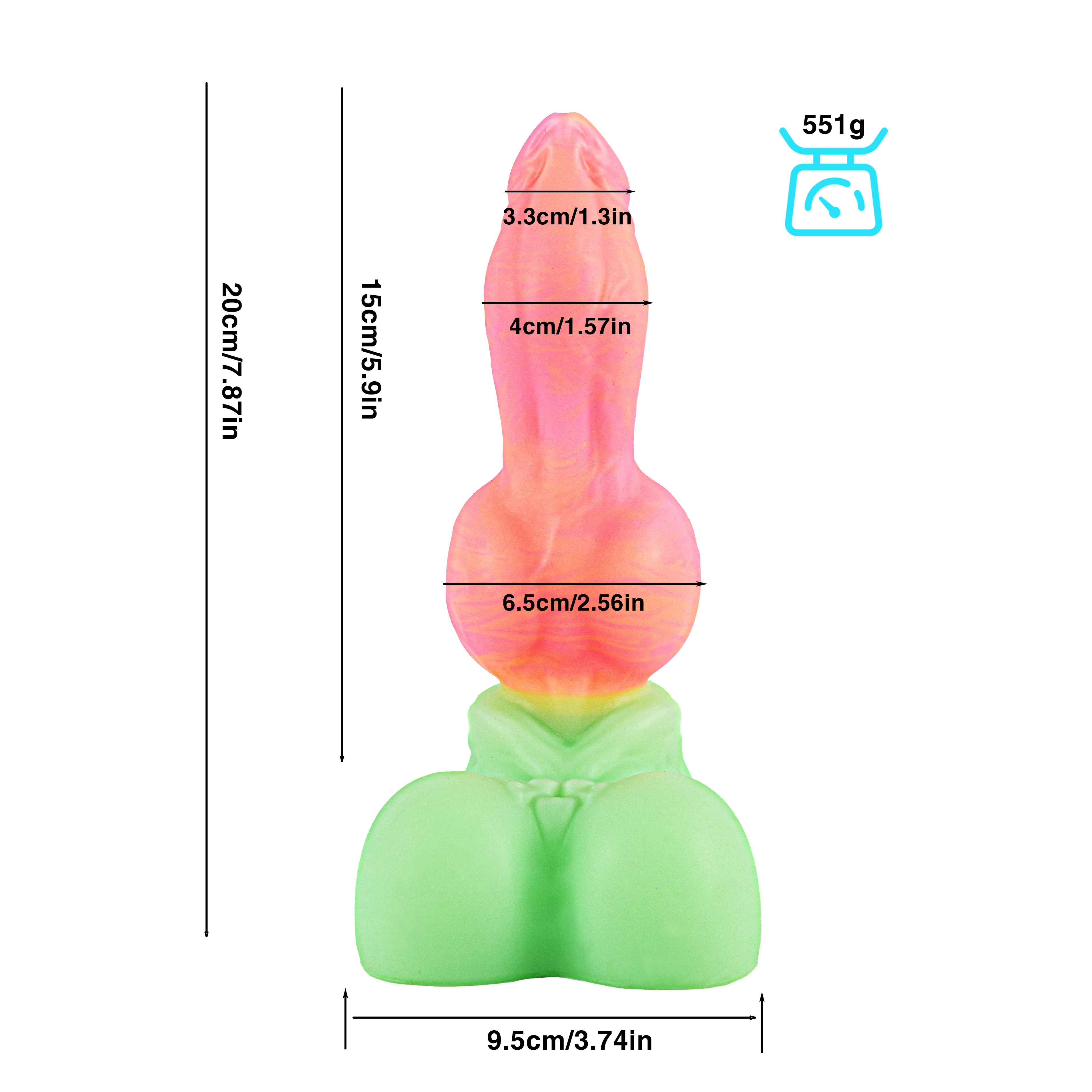 Universal for both men and women Liquid silicone Colorful Luminous Series Pink