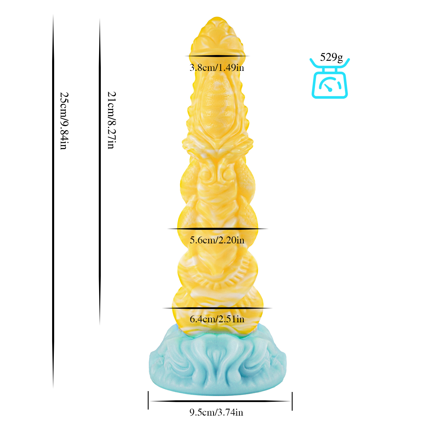 Universal for both men and women Liquid silicone Colorful Luminous Series Yellow
