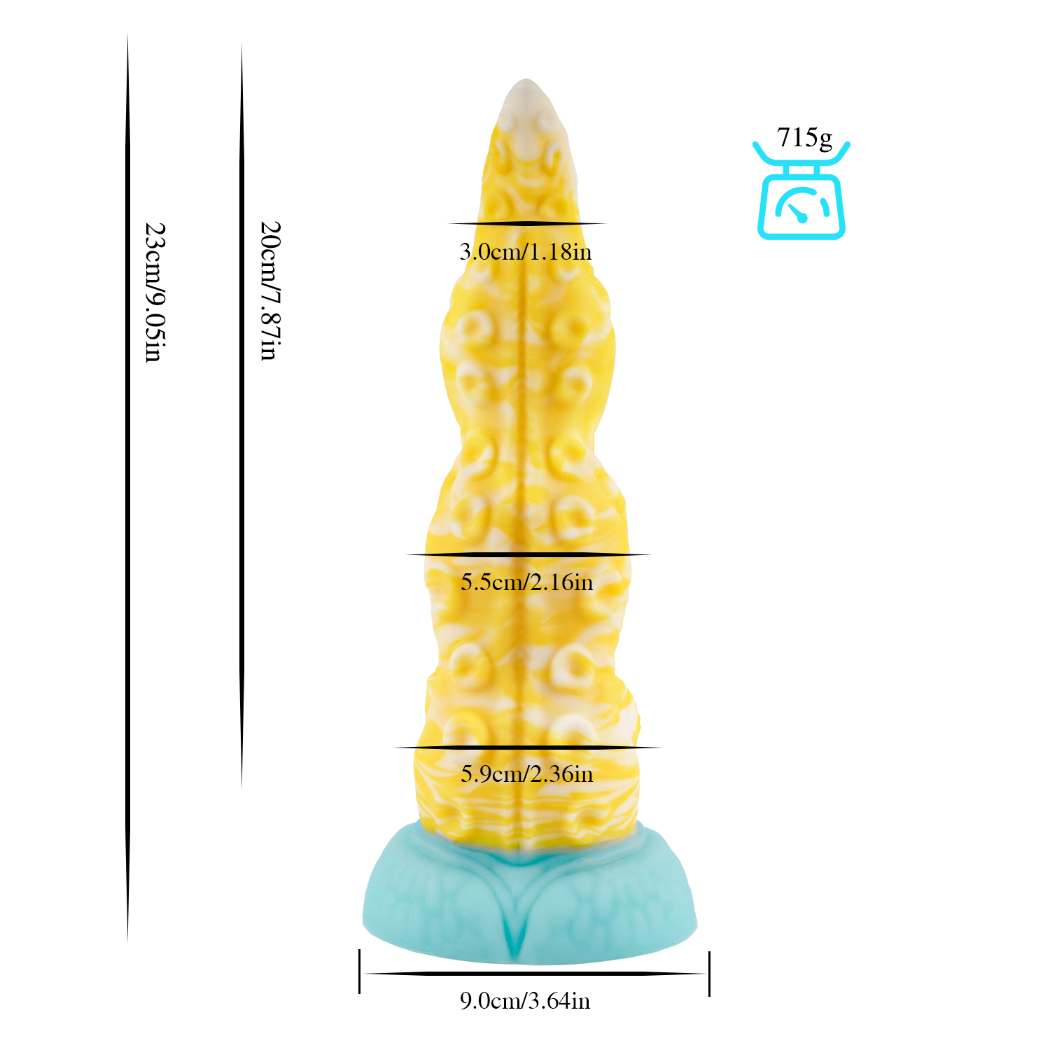 Universal for both men and women Liquid silicone Colorful Luminous Series Yellow