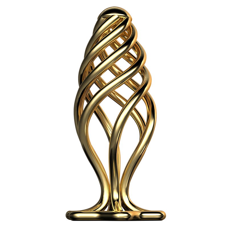 Spiral hollowed out anal plug in small, medium and large sizes