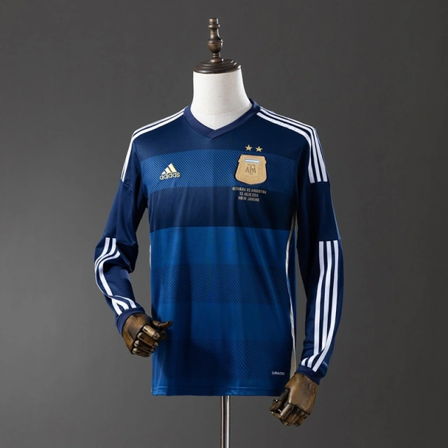 Retro Argentina 2014 Long Sleeve Away Jersey