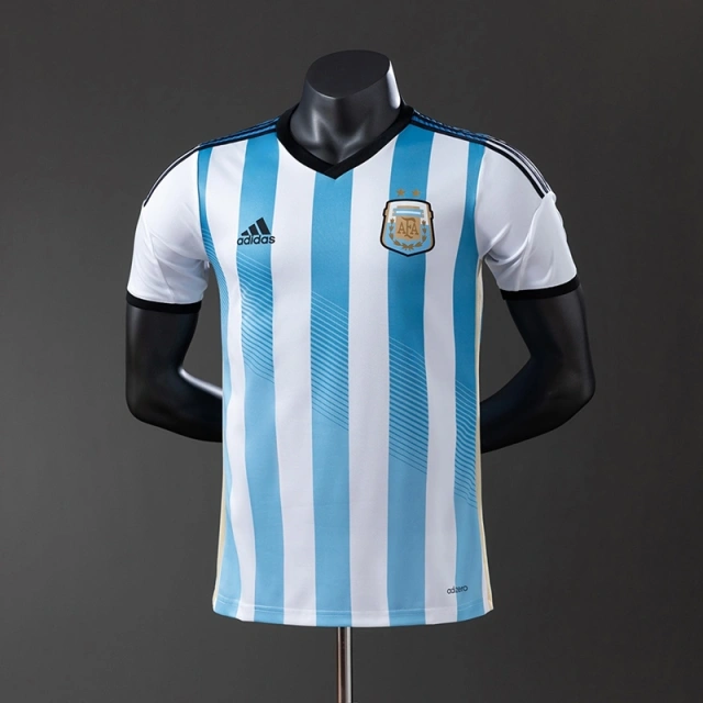 Retro Argentina 2014 Player Version Home  Jersey