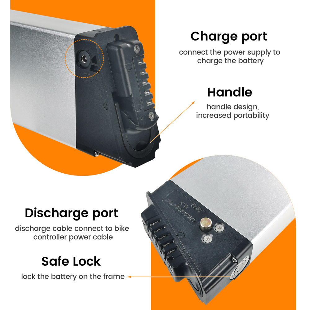 48V 10.4Ah 12.8Ah 14Ah Folding Ebike Battery 48 Volt DCH-006 Built in Electric Bike Batteries with 30A BMS Totguard for 250W 500W 750W 1000W Motor Foldable E-Bike Battery