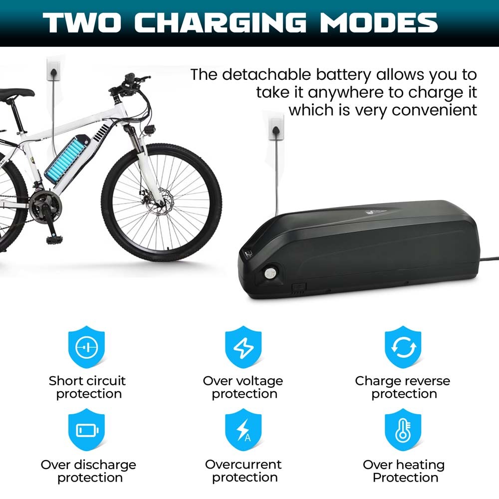 Hailong Battery 48V 36V 13Ah 15Ah 17.5Ah 21Ah Ebike Battery Replacement with 4pin Base/Charger/USB Port for 250W-1000W Electric Bicycle Scooter E Bike Lithium Batteries