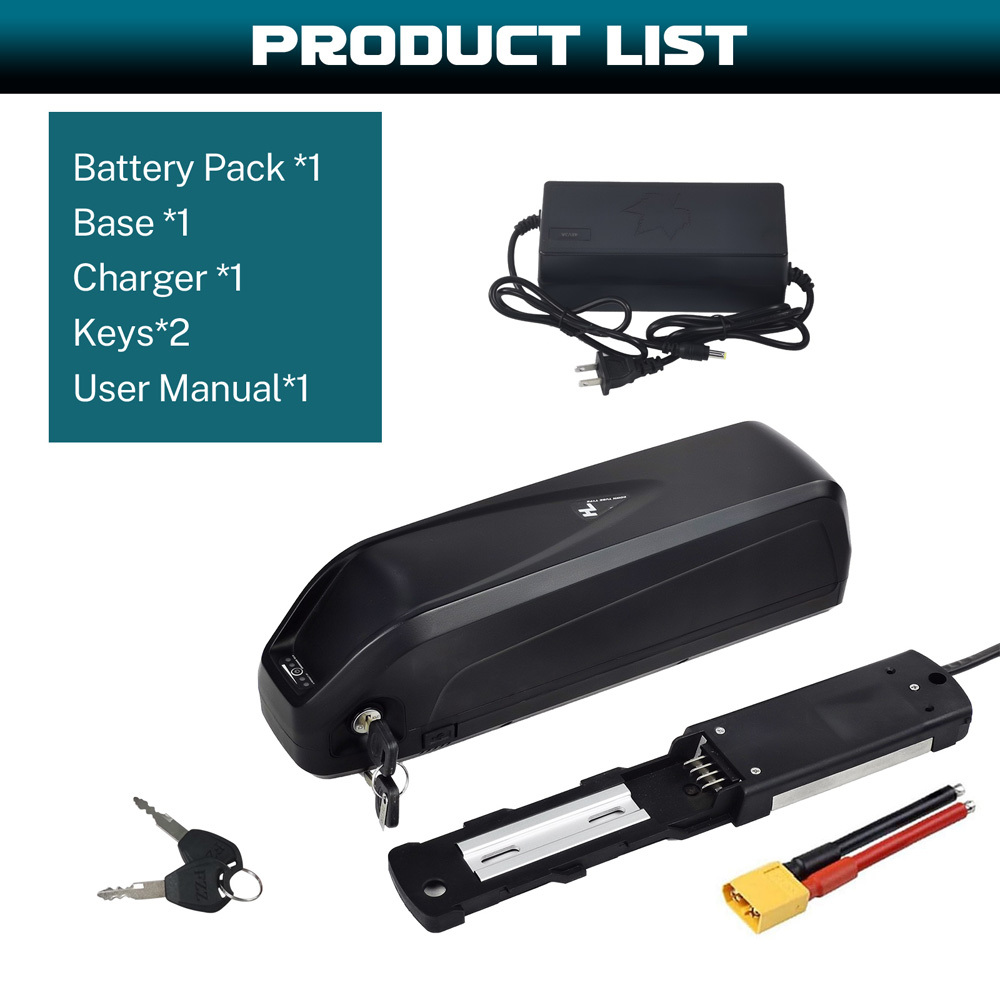 Hailong Battery 48V 36V 13Ah 15Ah 17.5Ah 21Ah Ebike Battery Replacement with 4pin Base/Charger/USB Port for 250W-1000W Electric Bicycle Scooter E Bike Lithium Batteries