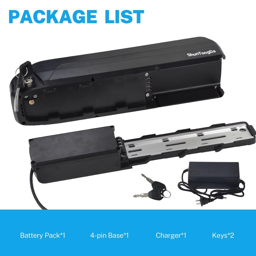 36V 48V Ebike Battery Fit for Viviebikes Vivi F26F H8 Electric Bike 10.4Ah 14Ah 17.5Ah Lithium Batteries Pack for 250W 350W 500W 750W 1000W Motor Kit 4pins Base E-Bike Battery Replacement