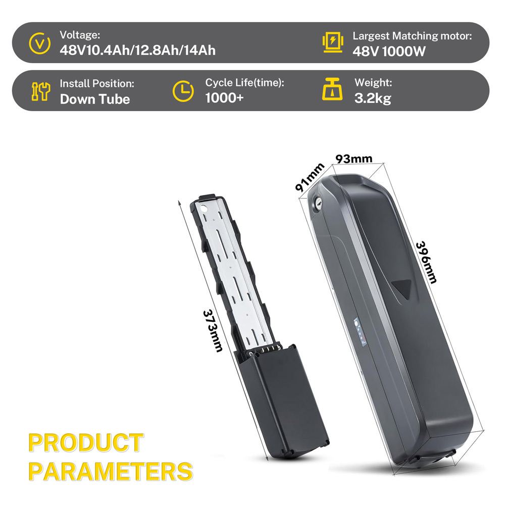 Ebike Battery 48V 10.4Ah 12.8Ah 14Ah Rechargeable Lithium Ion Batteries Pack Fit for Vivi F26F H8 Electric Bike Replacement 250W 350W 500W 750W 1000W Motor E-Bike Battery 30A BMS with Charger