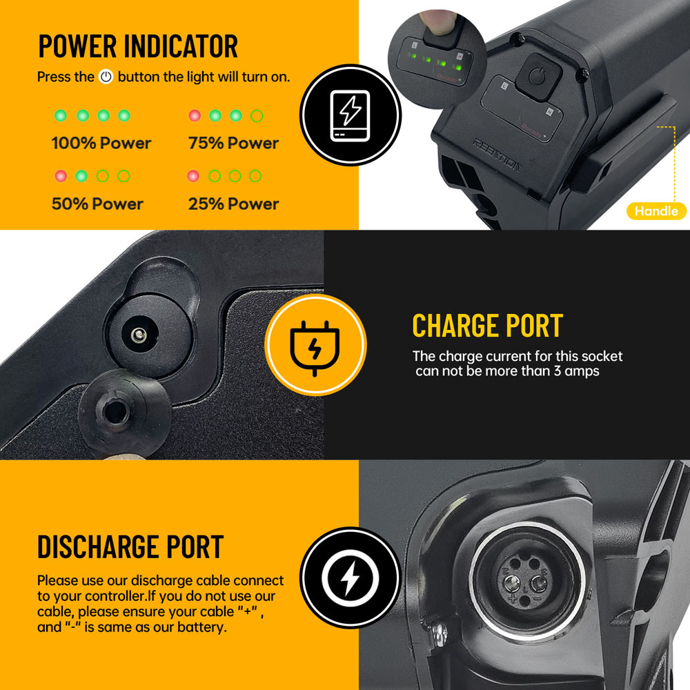 E-Bike Battery Lithium 48 Volt 13Ah 14Ah 17.5Ah Original Reention Dorado Plus 48V Ebike Battery Removable Fit for Electric Bike Aventon Pace 500 NCM Moscow 500W 750W 1000W Motor with 30A BMS, Base Mount, Charger