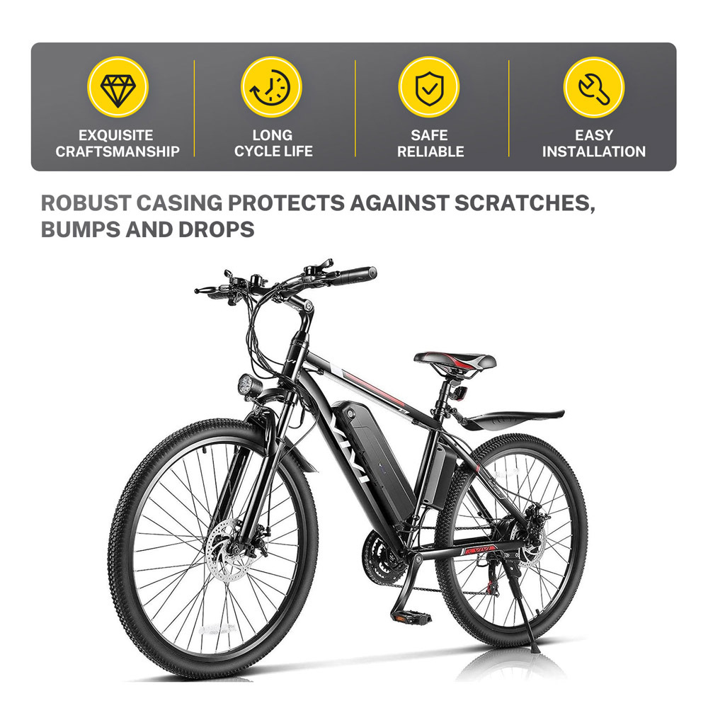 Ebike Battery 48V 10.4Ah 12.8Ah 14Ah Rechargeable Lithium Ion Batteries Pack Fit for Vivi F26F H8 Electric Bike Replacement 250W 350W 500W 750W 1000W Motor E-Bike Battery 30A BMS with Charger