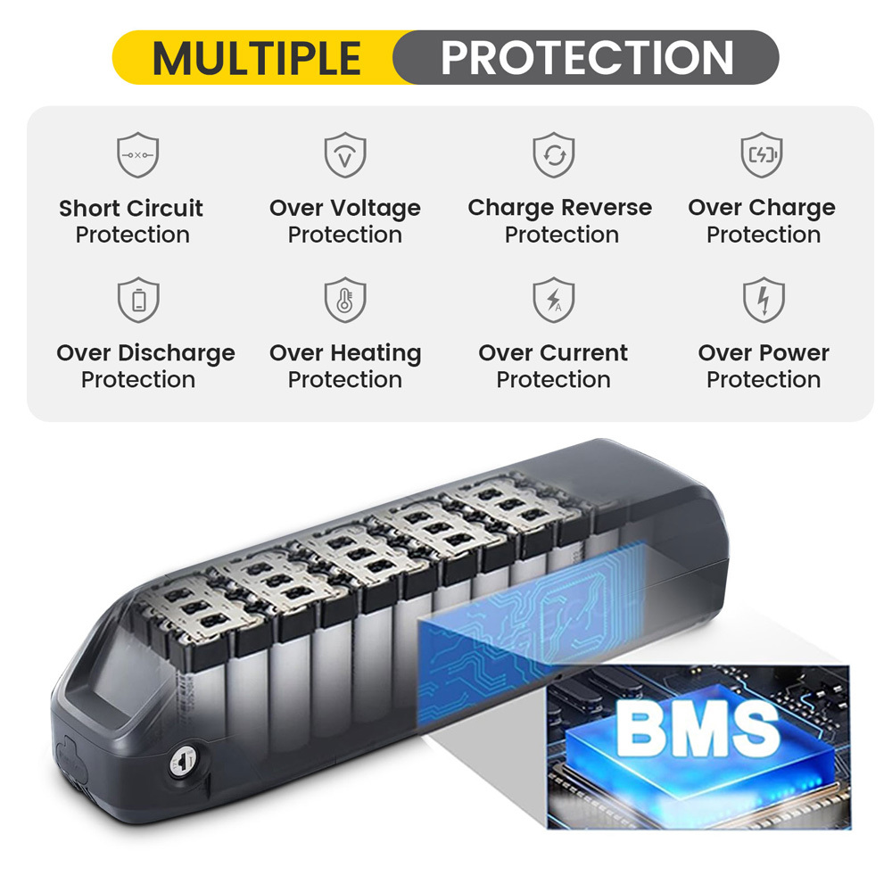 Ebike Battery 48V 10.4Ah 12.8Ah 14Ah Rechargeable Lithium Ion Batteries Pack Fit for Vivi F26F H8 Electric Bike Replacement 250W 350W 500W 750W 1000W Motor E-Bike Battery 30A BMS with Charger