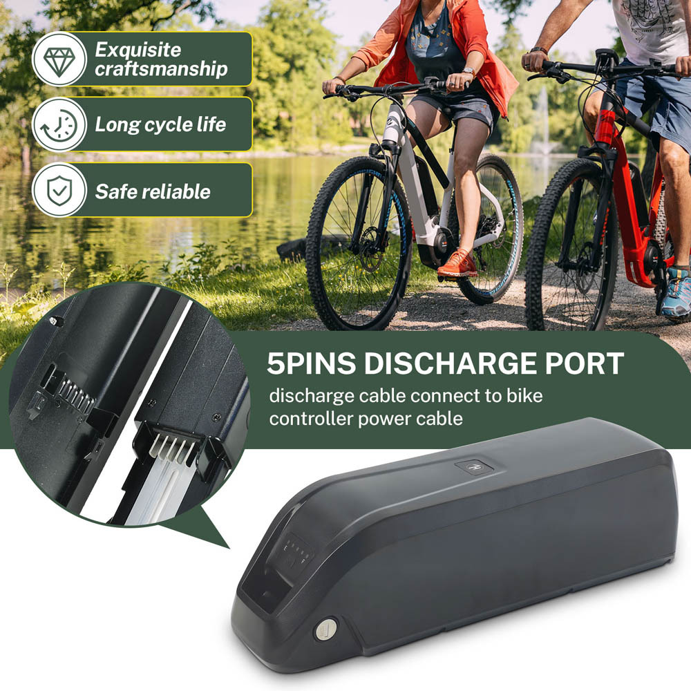 Hailong Battery 36V 48V 52V 14AH 17.5Ah 21AH Electric Bicycle Scooter Lithium Batteries with E Bike Charger/30A BMS/USB Output/Safe Lock/5pin Base for 0-1000W Motor Ebike Battery