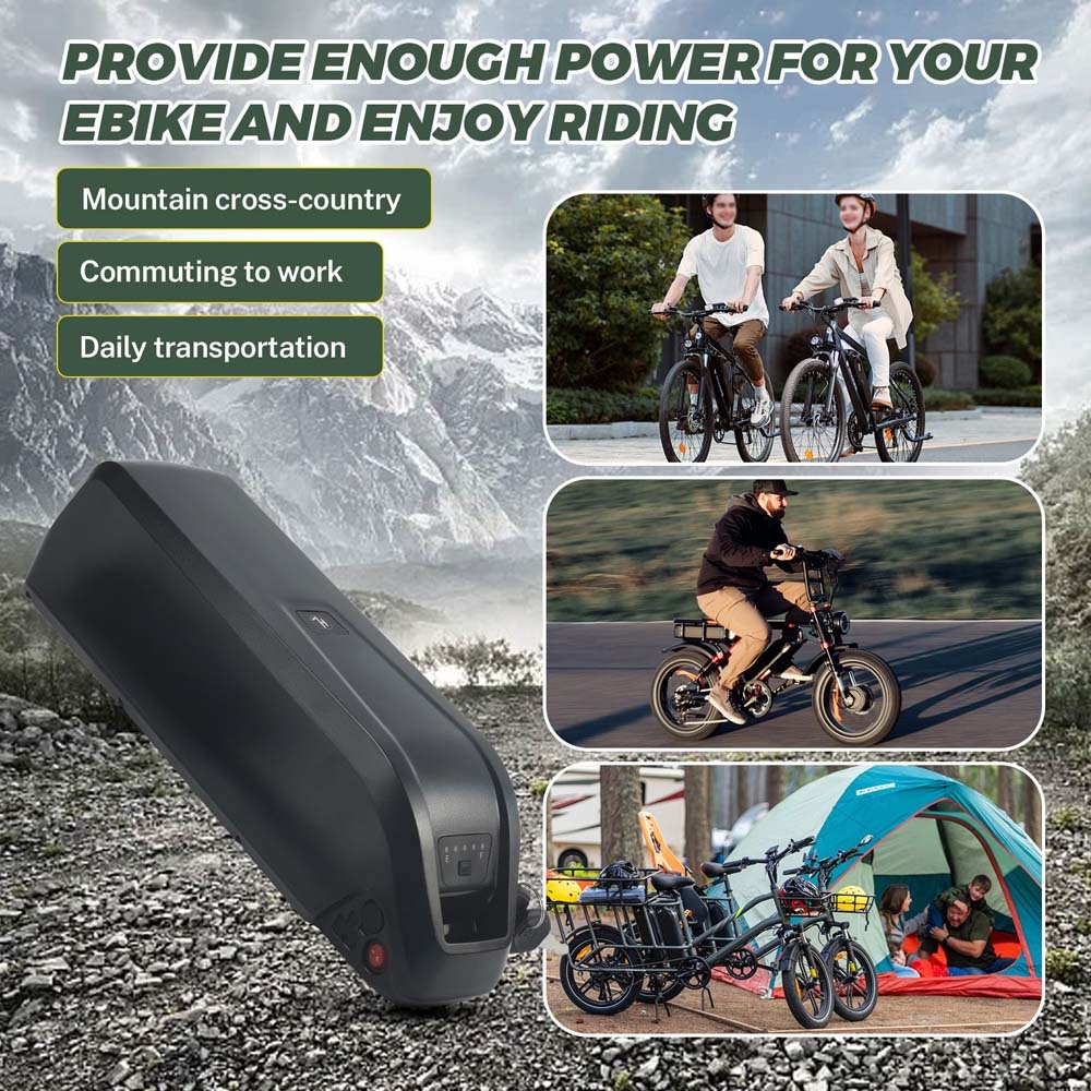 Hailong Battery 36V 48V 52V 14AH 17.5Ah 21AH Electric Bicycle Scooter Lithium Batteries with E Bike Charger/30A BMS/USB Output/Safe Lock/5pin Base for 0-1000W Motor Ebike Battery