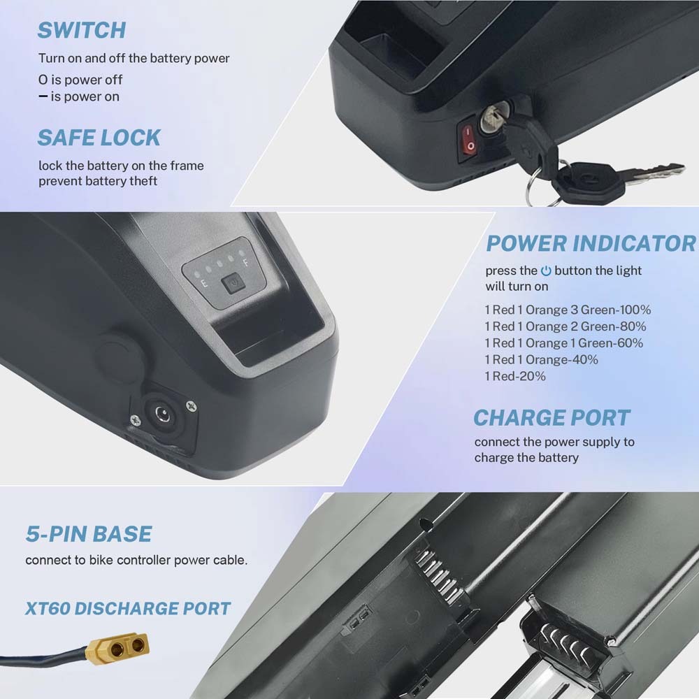 Ebike Battery 36V 48V 10.4Ah 13Ah 14Ah Hailong Lithium Batteries Fit for Jasion CB1 EB-X EB5 1000W 800W 750W 500W 350W 250W Motor Electric Bicycle Replacement Battery Pack with E Bike Charger