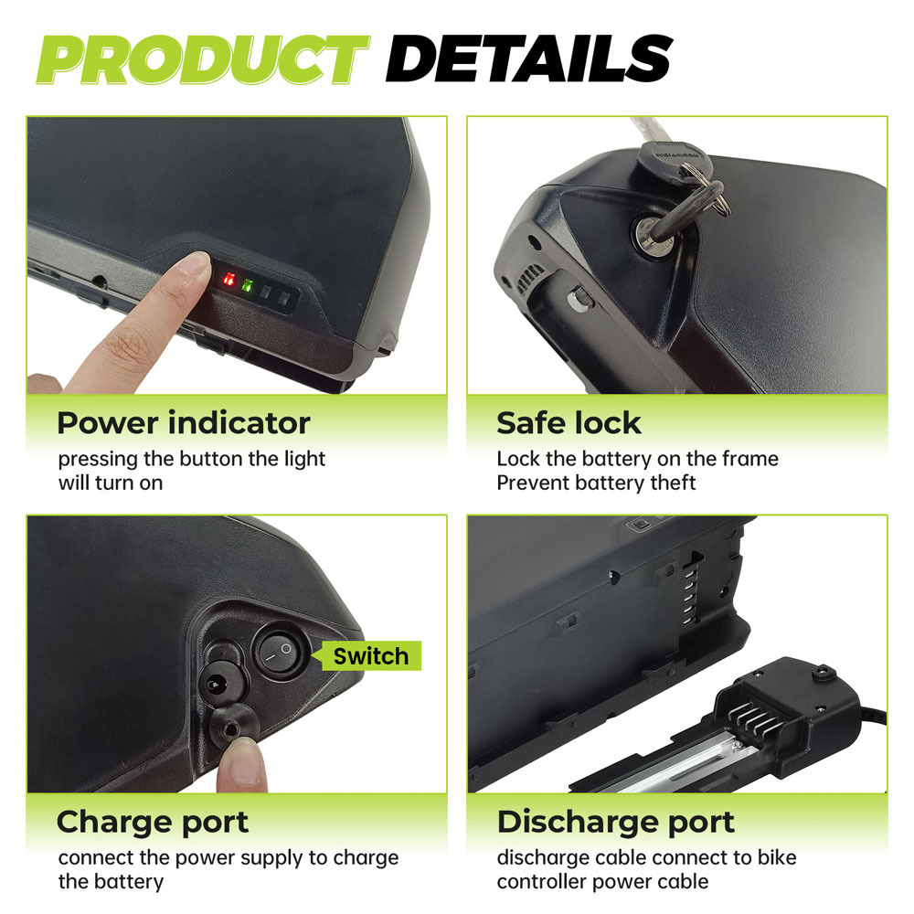 Ebike Battery Replacement 48V 52V 22.5AH 25AH Lithium Cell Long Range Large Capacit Electric Bike Battery Pack for Max 1000W Motors E-Bike Conversion Kit with 30A BMS 3A Fast Charger