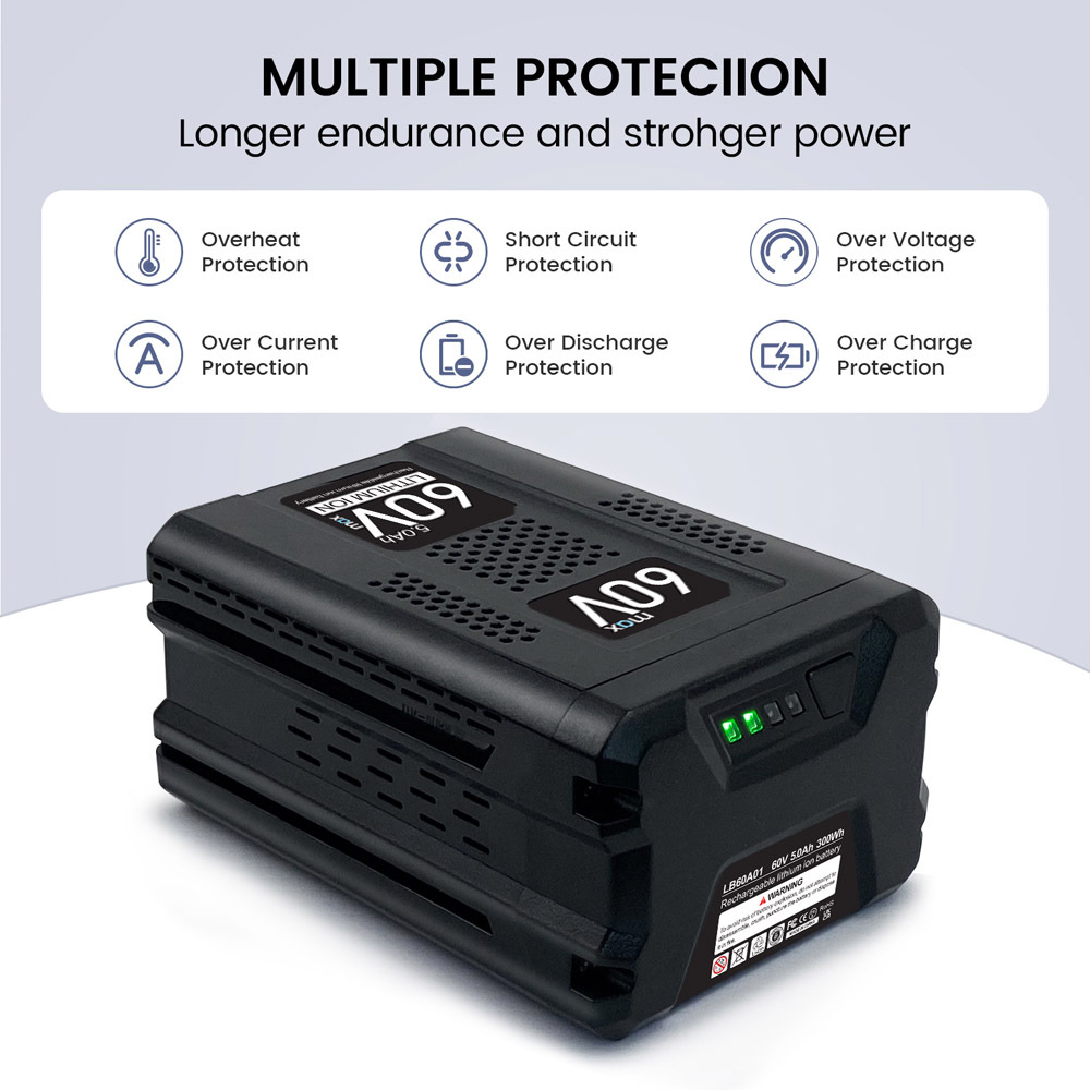 60V 5.0AH Ultra Power Battery Compatible with Greenworks Max 60V Battery for B60A03 LB60A02 LB60A00 75 Tools Maximum Performance 60 Volt Cordless Power Tool Batteries