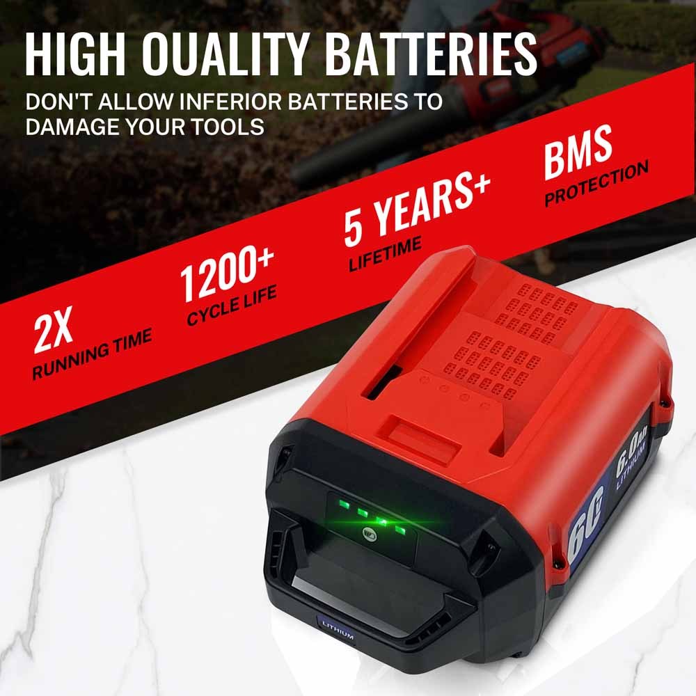 60V 4.0Ah 6.0Ah Lithium-ion Replacement for Toro 60V Battery L108 L135 L216 L405 88620 88625 88660 88675 Chainsaw Cordless Lawn Mower Hair Dryer Power Tool, Compatible with Toro Flex Force 60 Volt Max Series