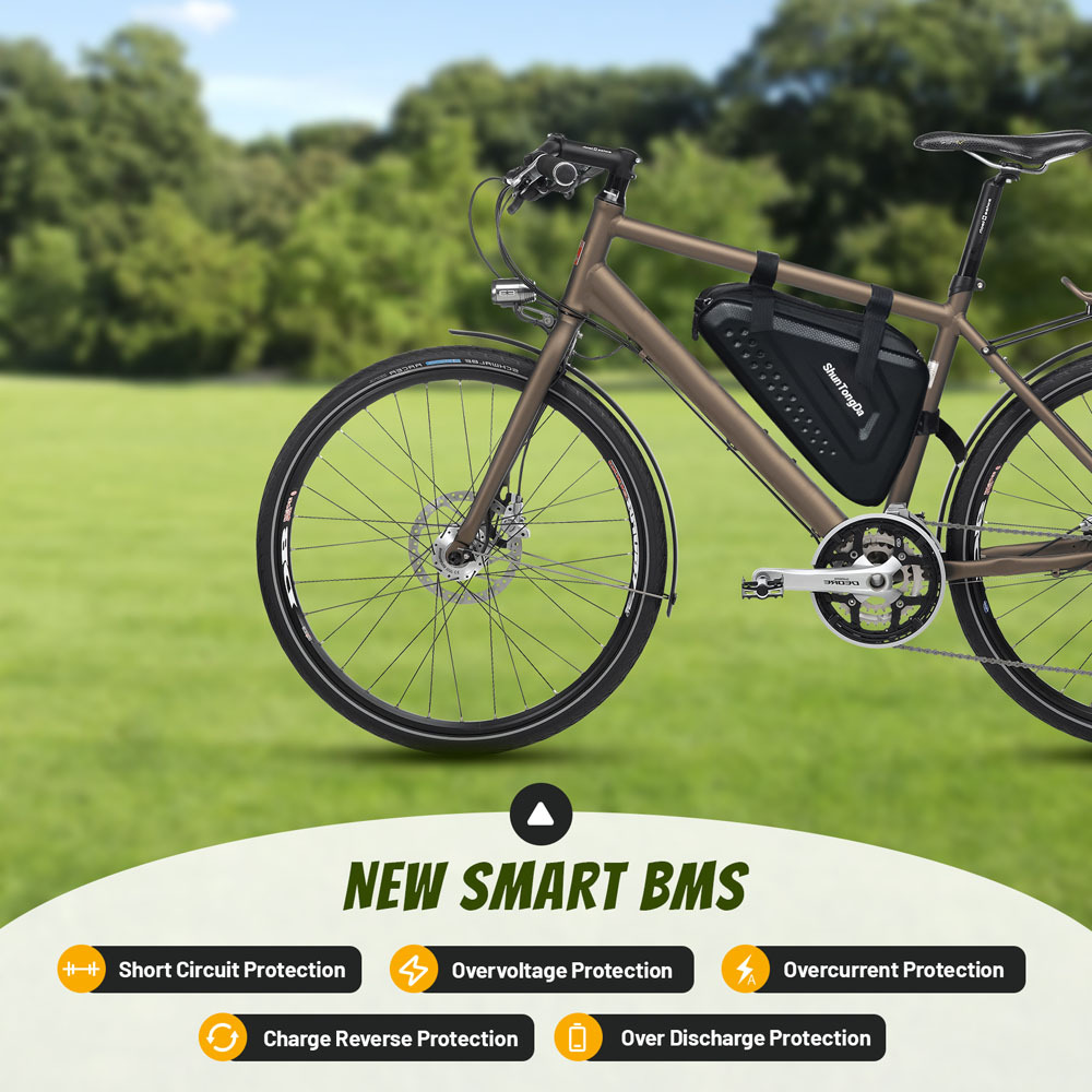 Ebike Battery 36V 48V 52V Electric Bike Frame Triangle Bag Battery with Waterproof Case for 250W 350W 500W 750W 1000W Motors Modified Mountain Road E Bike Trike Conversion Kit