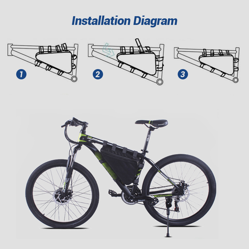 Good Quality Waterproof Triangle Bag 48v 60v 72v 1000w 1500w 2000w Ebike Conversion Kit Triangle Battery 18ah 21ah 28ah Lithium Ion E Bike Batteries