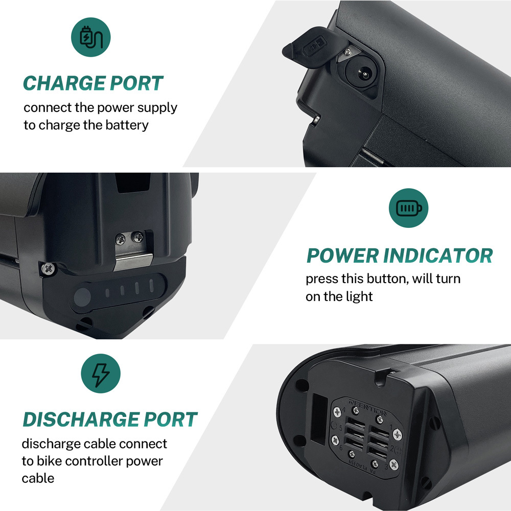 36V 48V 15Ah 20Ah Ebike Battery, 6 Pin Discharge Power Switch 30A BMS 3A Fast Charger for 0-1000w E-Bike Motors Mountain Electric Bike Hidden 21700 Cells Lithium Batteries Replacement