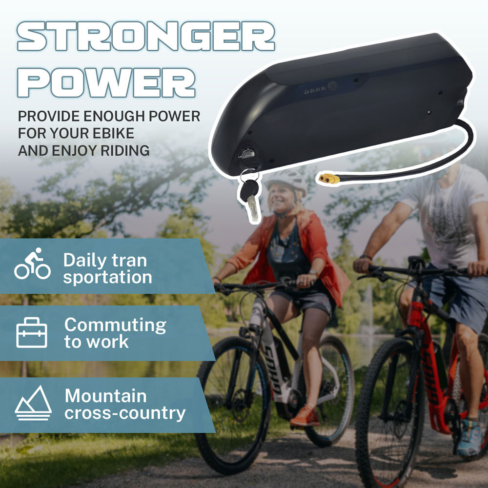 36V 48V Ebike Battery, 10Ah 14Ah 17.5Ah Electric Bike Lithium Battery E Bike Battery for 0-1000W E-Bike with 2A Fast Charger and 30A BMS, LED Power Indicator, Safety Lock