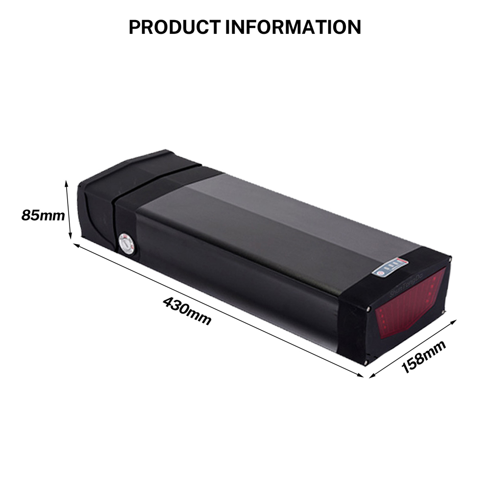 High Capacity Rear Rack Ebike Battery 36V 48V 52V 20Ah 30Ah 35Ah Lithium 18650 Grade a Cells Electric Bike Batteries Pack for E-Bike 48 Volt 1000W Fit BBS002 BBSHD E Bike Battery Replacement
