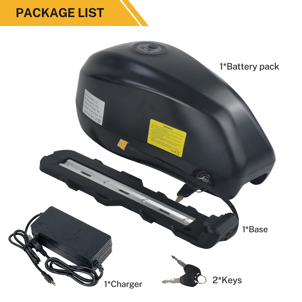 Ebike Battery Fuel Tank 36V 48V 52V 60V 72V 20Ah 25Ah 30Ah 35Ah 40Ah 45Ah Electric Bicycle Two-Wheel Scooter Batteries Pack for C93 ENGWE RX Motorcycle Mountain E-Bike Super Powerful 21700 Lithium Cells
