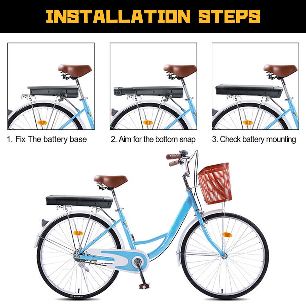 E-Bike Battery 24V 14AH 36V 10.5Ah Lithium-ion Pedelec Electric Bicycle Battery for Ansmann MIFA Prophete Ebike Spare Rear Rack Batteries Replacement