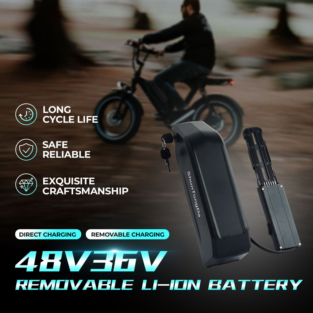 Ebike Battery 36V 48V 13Ah 15Ah 21Ah Down Tube Battery Replacement for Electric Bicycle 200-1000W Motor, E Bike Rechargeable Lithium-Ion Battery