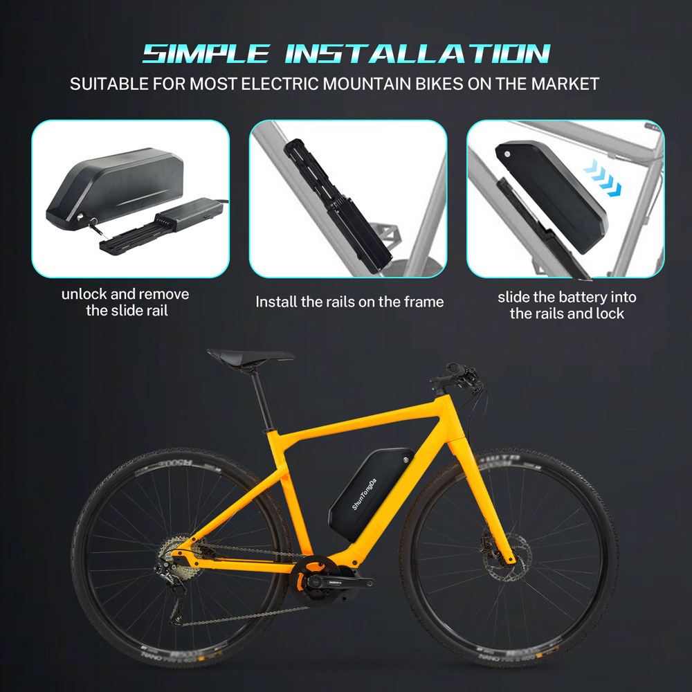 Ebike Battery 36V 48V 13Ah 15Ah 21Ah Down Tube Battery Replacement for Electric Bicycle 200-1000W Motor, E Bike Rechargeable Lithium-Ion Battery