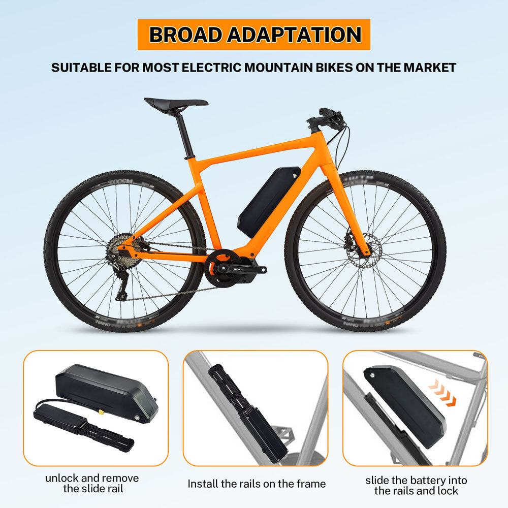 36V 48V Ebike Knight Battery Replacement for 350W 500W 750W 1000W Mountain Electric Bike Battery Down Tube Rechargeable 18650 Lithium Batteries