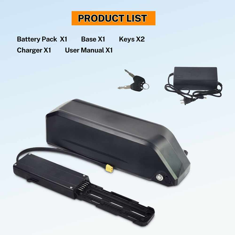 36V 48V Ebike Knight Battery Replacement for 350W 500W 750W 1000W Mountain Electric Bike Battery Down Tube Rechargeable 18650 Lithium Batteries