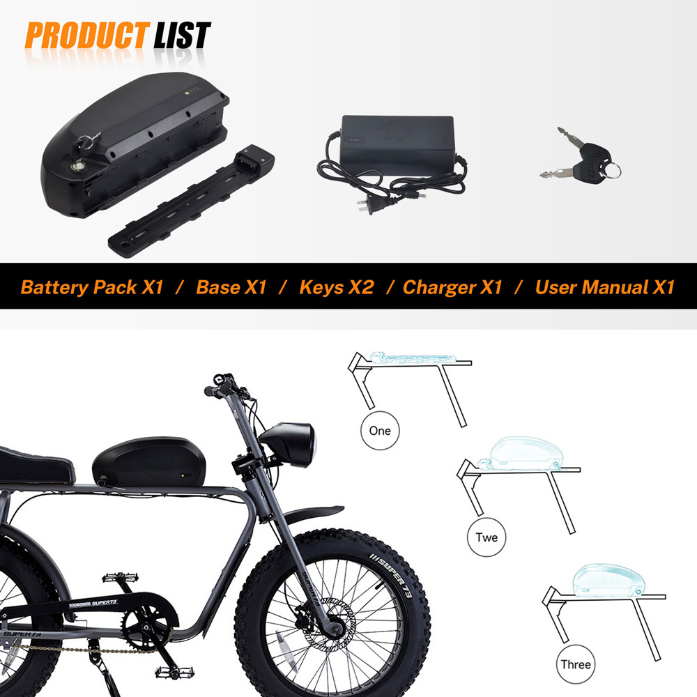 Ebike Battery 36V 48V 52V 60V for 1000W 1500W Down Tube Battery Replacement Electric Bike Battery Compatible with KELIN QC E-Bikes Electric Bicycle Batteries