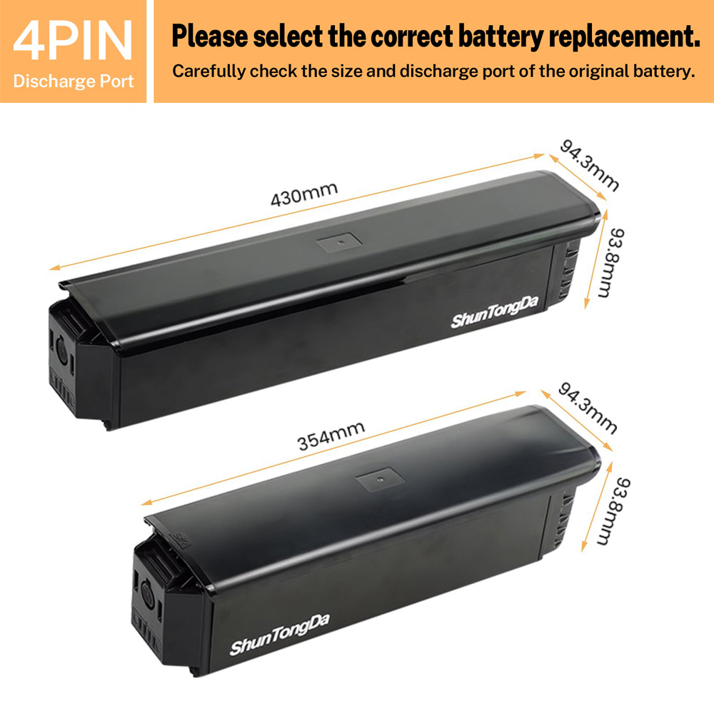 SYR-006 Ebike Battery 36V 48V 52V Replacement Fit for Sushlda E-600 Biktrix Juggernaut FREY E Bike Kit Eight Sided M500/M600 Aventon Level Commuter Step Strough Electric Bicycle Lithium Batteries