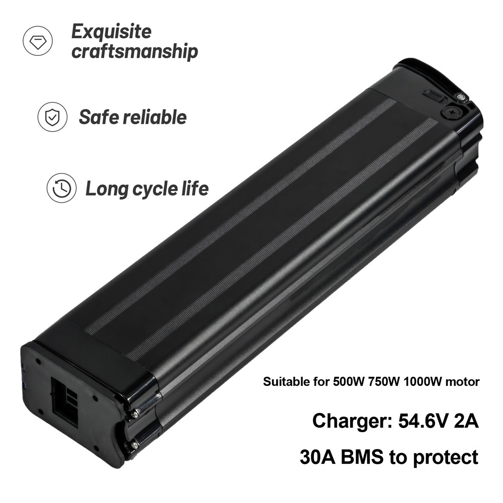 36V 48V Silver Fish Battery Folding Ebike Battery 21Ah 31.5Ah Lithium Batterys for 500W 750W 1000W Electric Bike Bicycle Batteries Replacement with USB Port