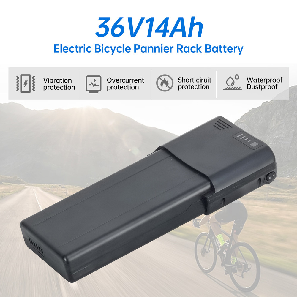 36V 48V Ebike Battery Rack Carrier Luggage Lithium E-Bike Batteries Fit for Ansmann Virtue Schoolbus Kemp Starley Rear Rack 100W-750W Motors Electric Bike Battery Replacement