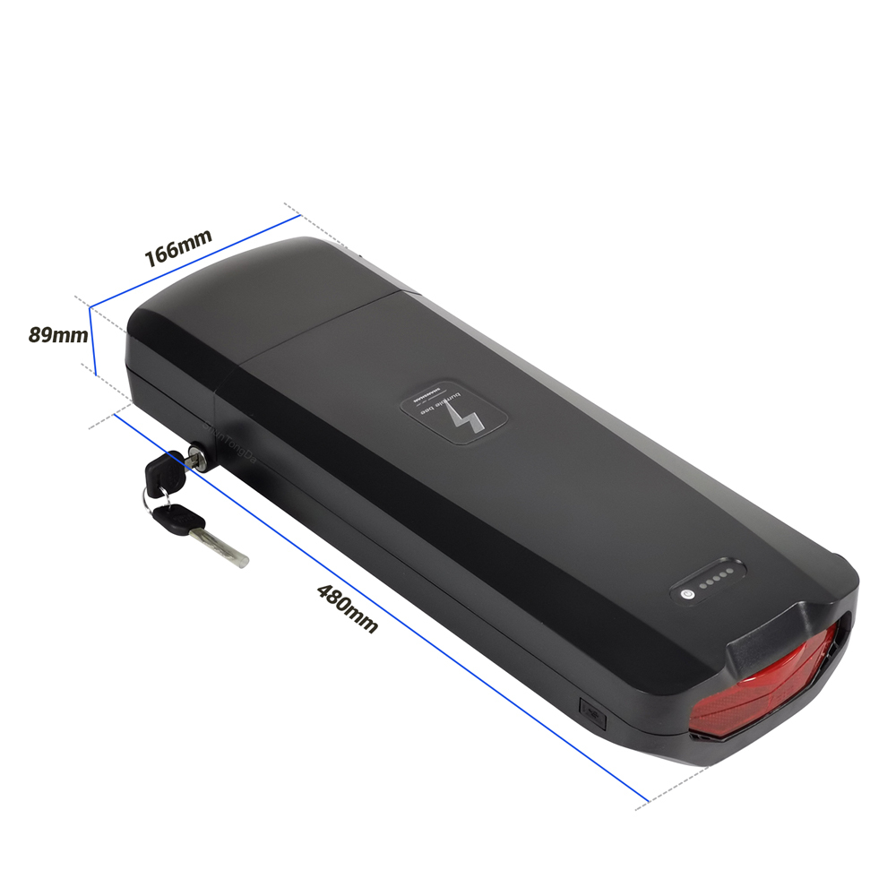 E-Bike Battery 36v 48v 52v Rear Rack Replacement Electric Bicycle Battery for BAFANG Voilamart AW Ebikeling Pexmor L-Fater Ebike 250w 500w 750w 1000w Motor with E Bike Batteries Charger