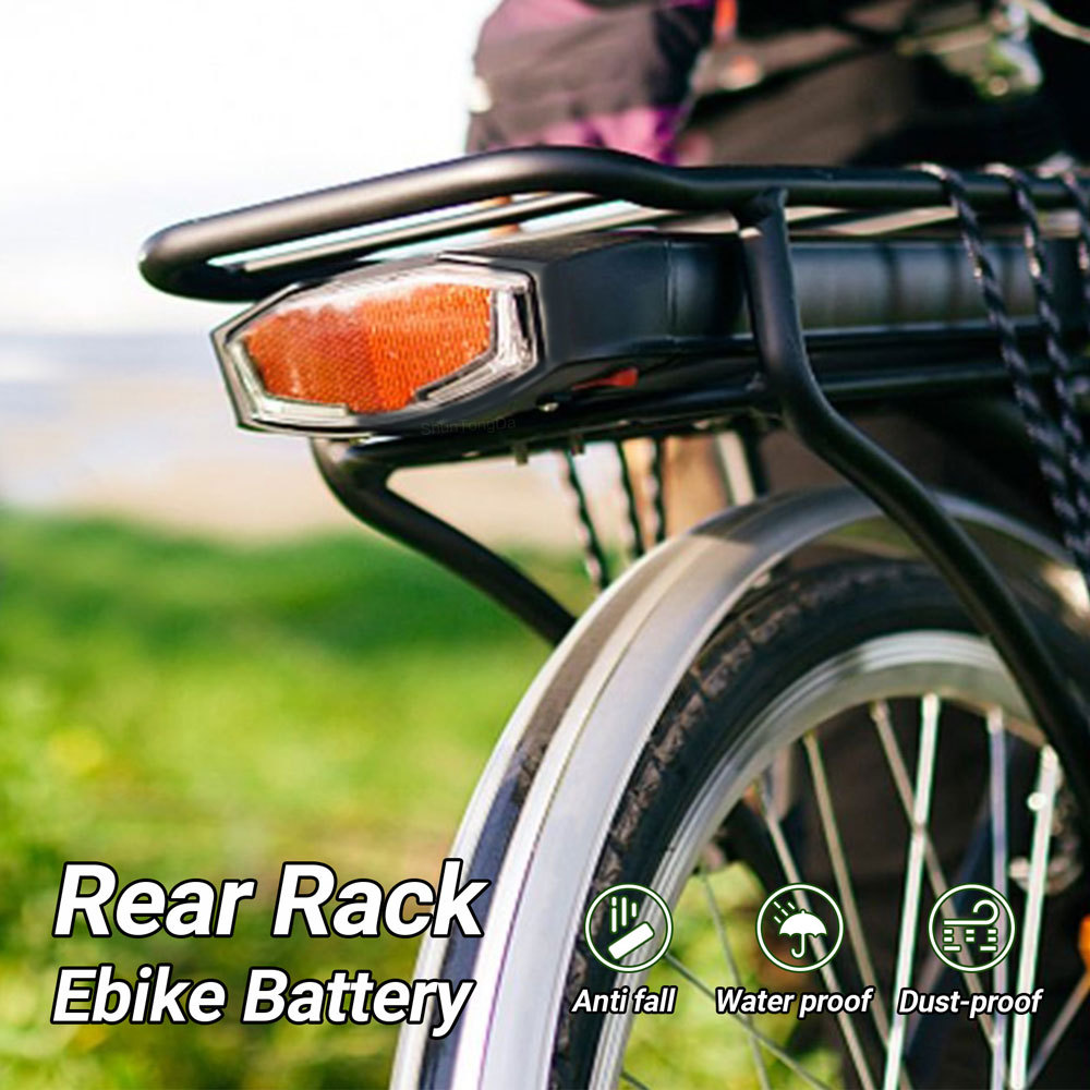 E-Bike Battery 36v 48v 52v Rear Rack Replacement Electric Bicycle Battery for BAFANG Voilamart AW Ebikeling Pexmor L-Fater Ebike 250w 500w 750w 1000w Motor with E Bike Batteries Charger