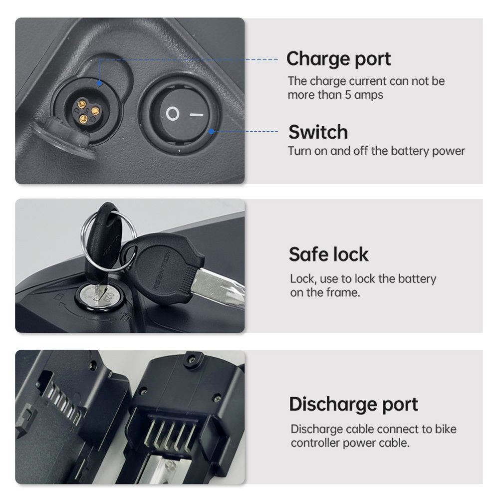 36V 48V 52V 20Ah Ebike Battery 21700 Cells Lithium Ion E-Bike Battery for BAFANG Voilamart AW Ebikeling Pexmor L-Fater 0-1500W Hub Motor Electric E Bike Conversion Kit with W/Charger & 40A BMS