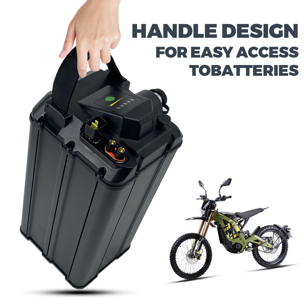 60V 34Ah 40Ah Electric Motorcycle Battery Replacement for SURRON LIGHT BEE X 6000W Peak Power, Range 75 km at 40 km/h, ideal for extended adventures